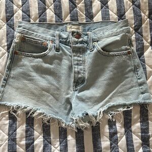Madewell Light Wash Frayed Jean Shorts